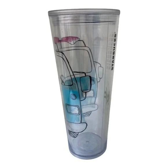 Starbucks Tumbler‎ Camper Van Summer Surfboard Beach Venti Cold Acrylic Cup Only - Picture 10 of 10